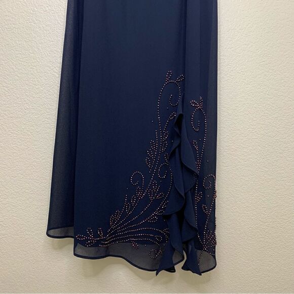 R&M Richards 2 Pieces Blue Embellished Cardigan Dress, Size 20W - Picture 4 of 13